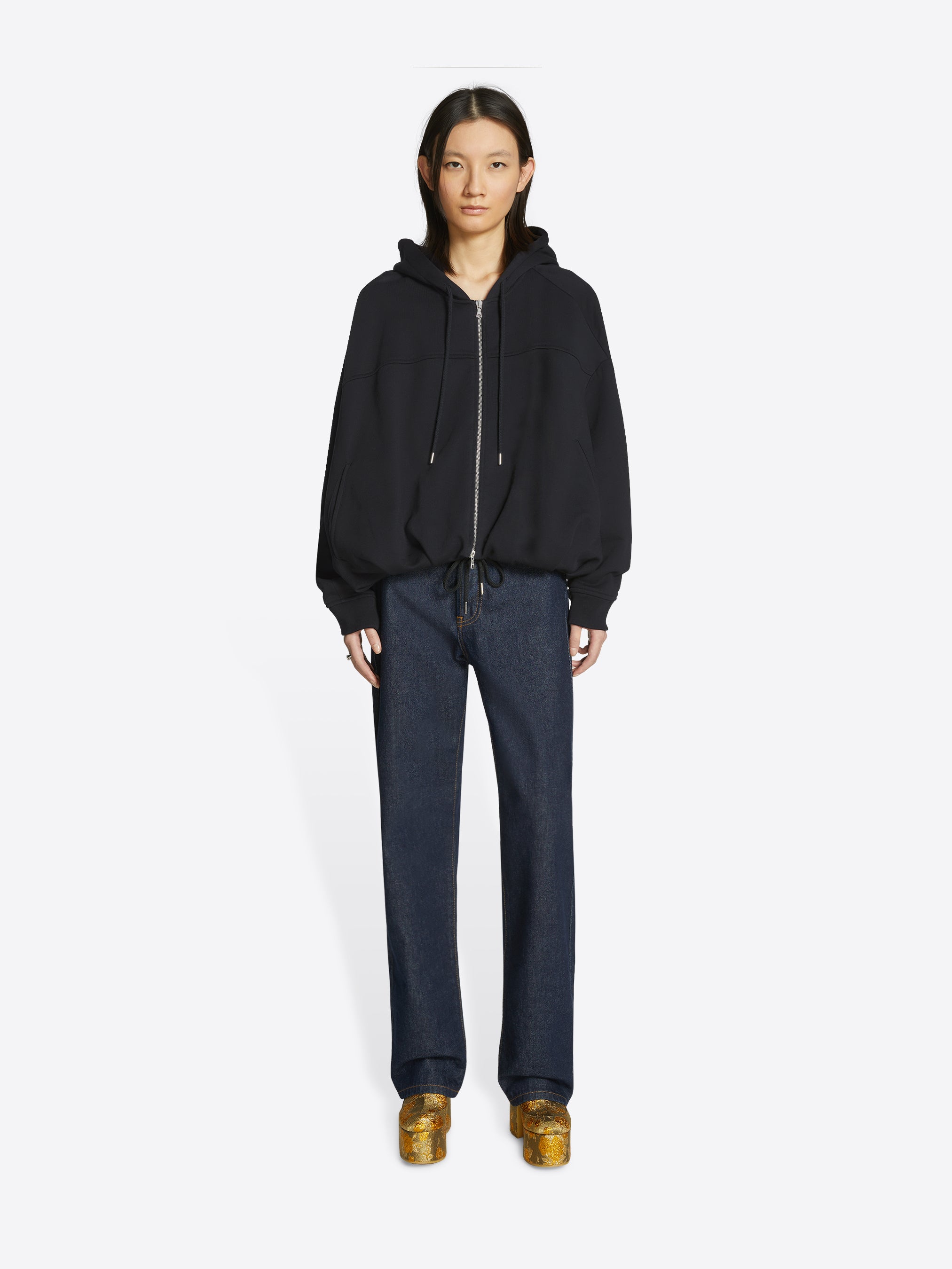 Draped zip hoodie - Autumn-Winter Women | Dries Van Noten