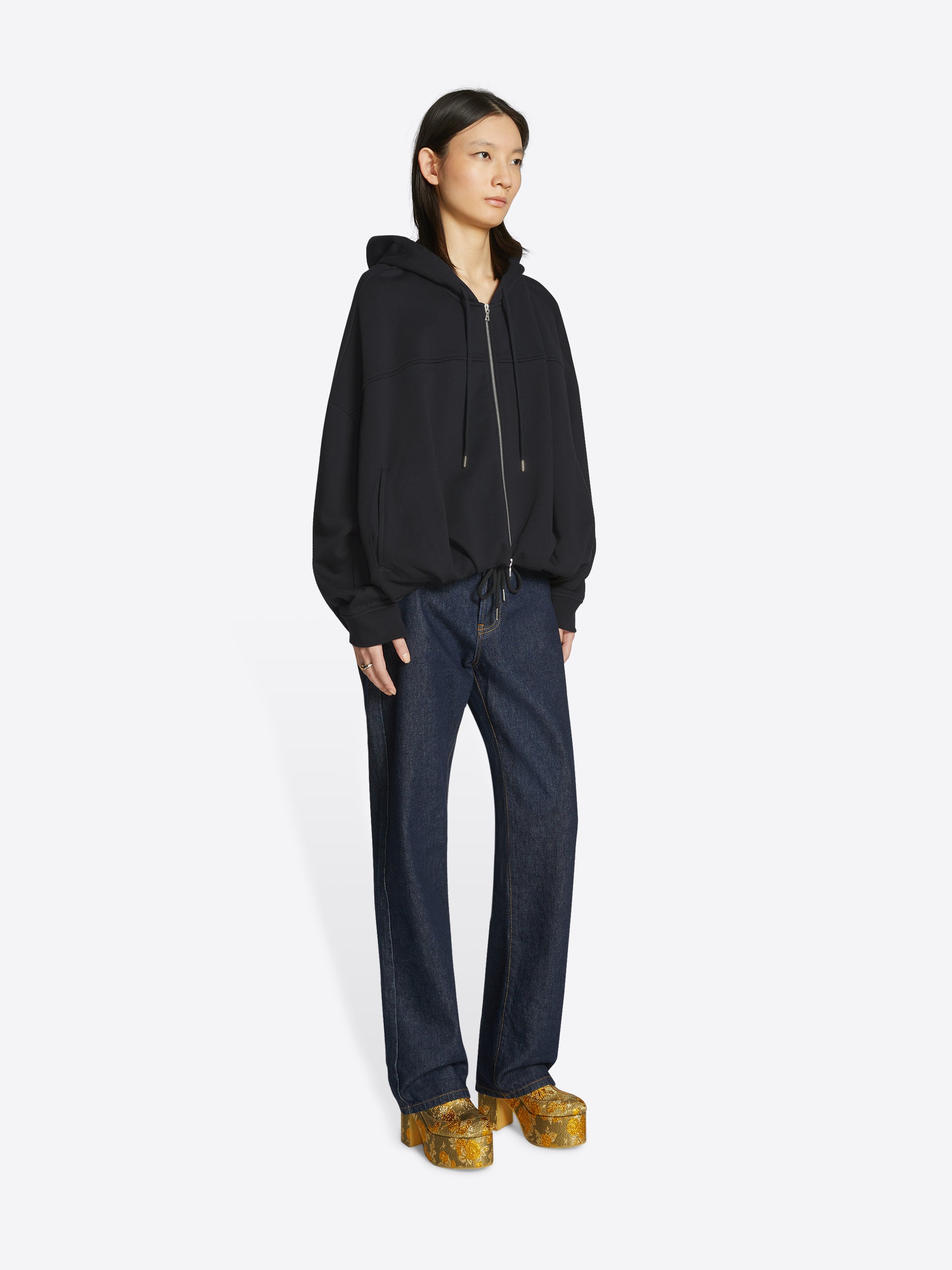 Draped zip hoodie - Autumn-Winter Women | Dries Van Noten