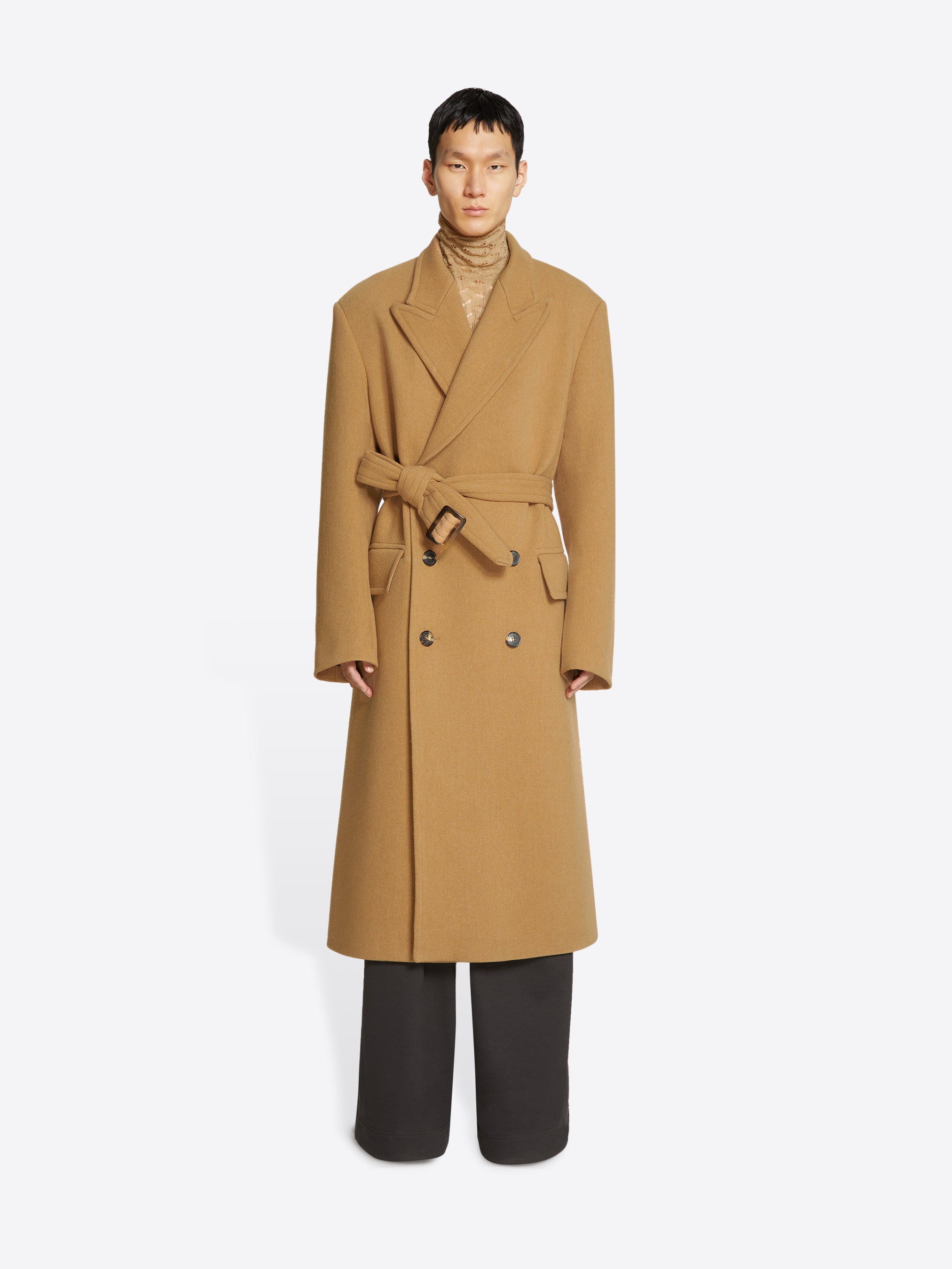 Wool belted coat - Autumn-Winter Men | Dries Van Noten