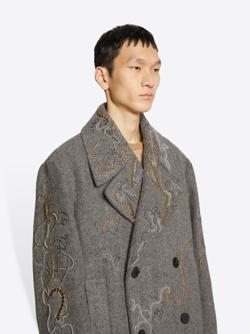Louis Vuitton Embroidered Double-Breasted Wool Jacket