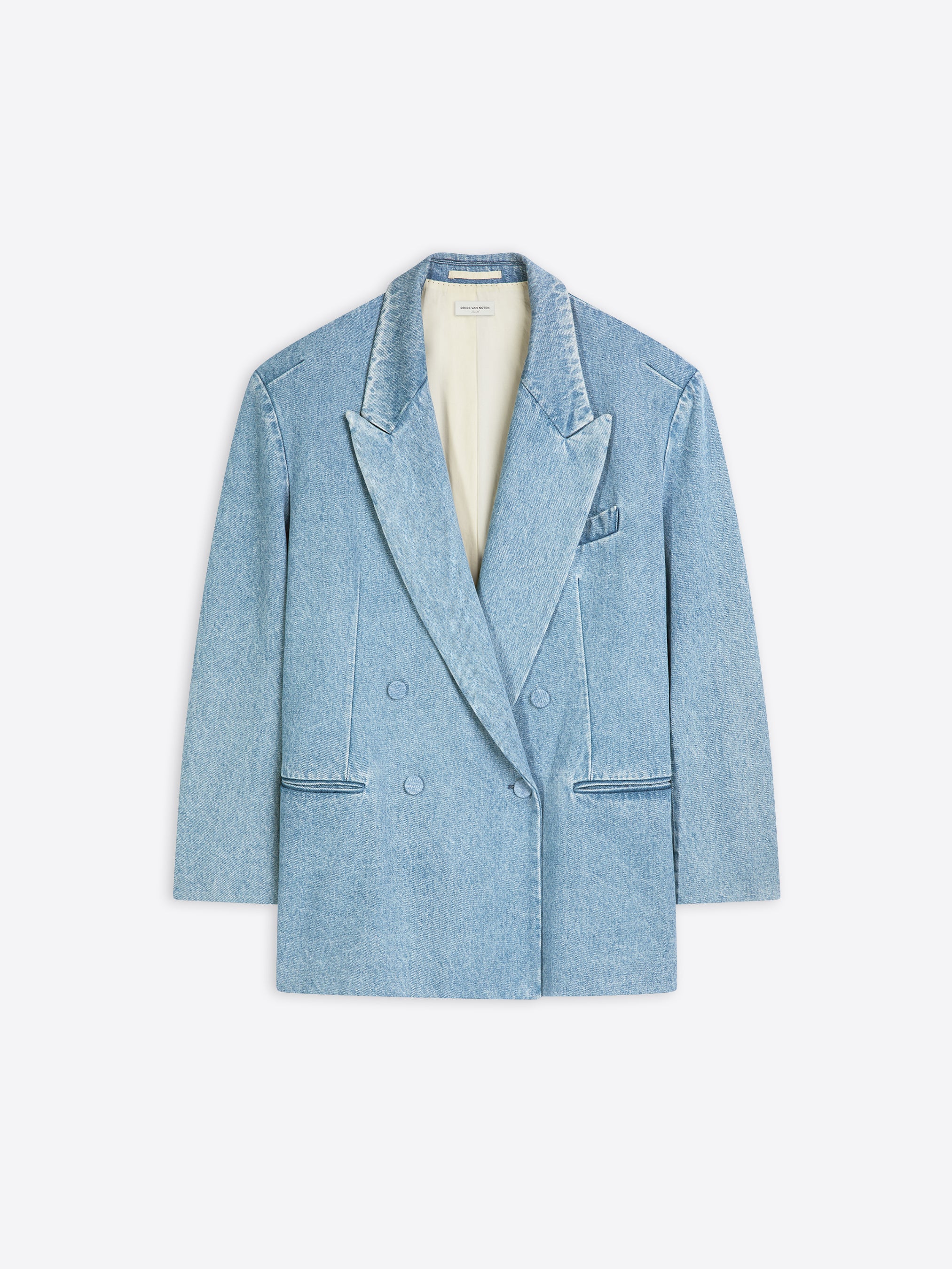 HERE TO STAND OUT EMBELLISHED DENIM BLAZER in BLUE