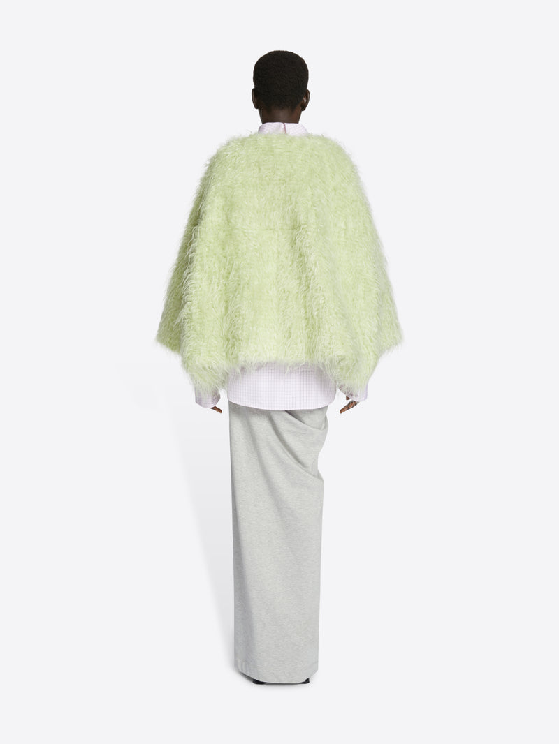 Faux fur cocoon jacket