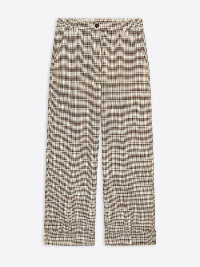 Checked cuffed pants