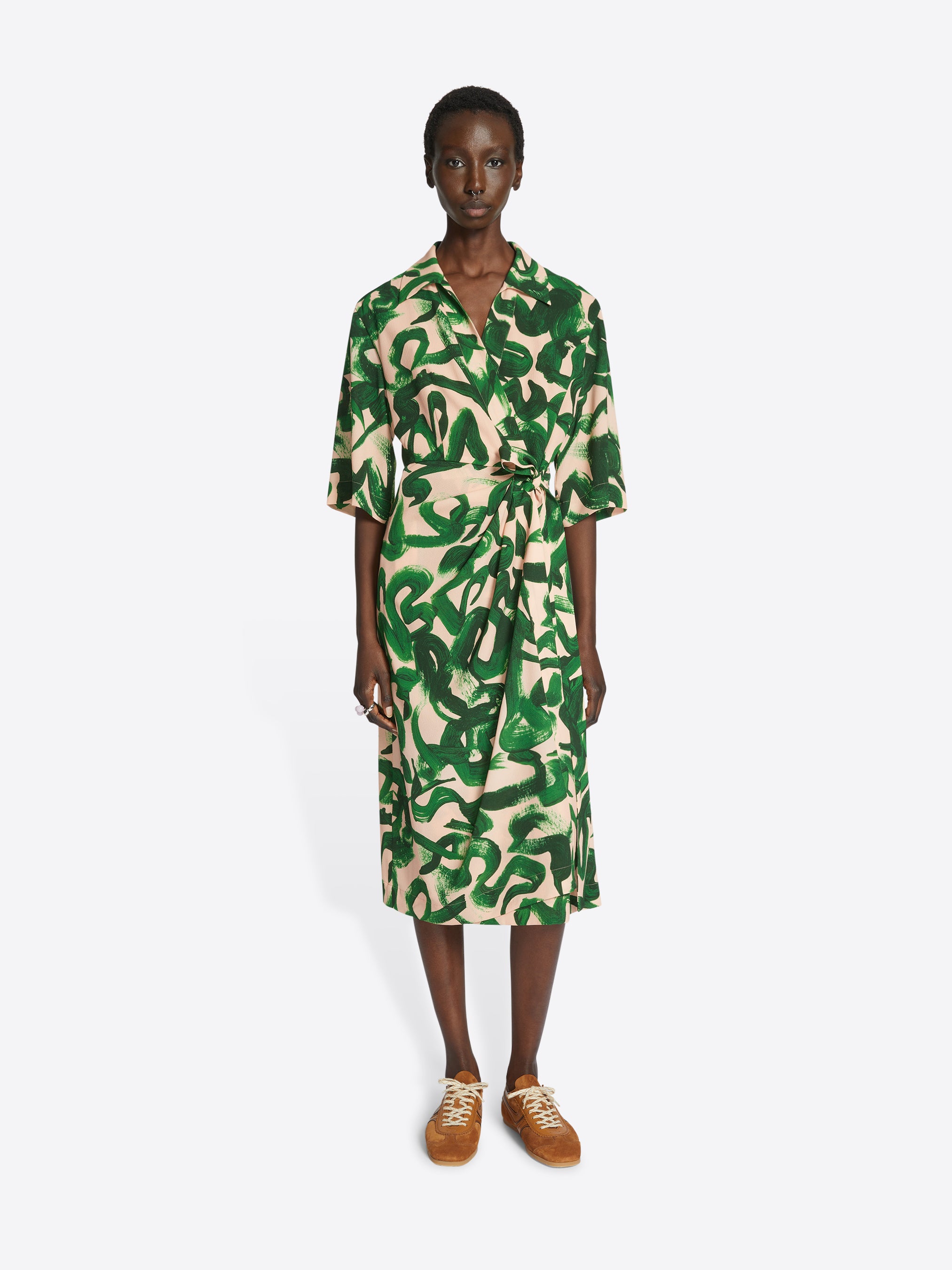 Printed wrap dress Autumn Winter Women Dries Van Noten