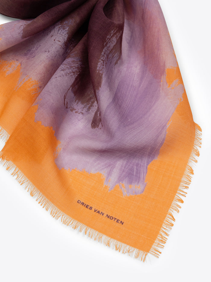 Printed wool scarf