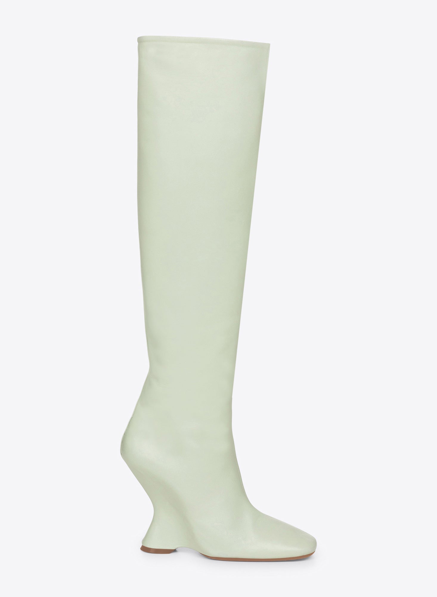 Dries Van Noten Women Leather Wedge Boots Mint 41
