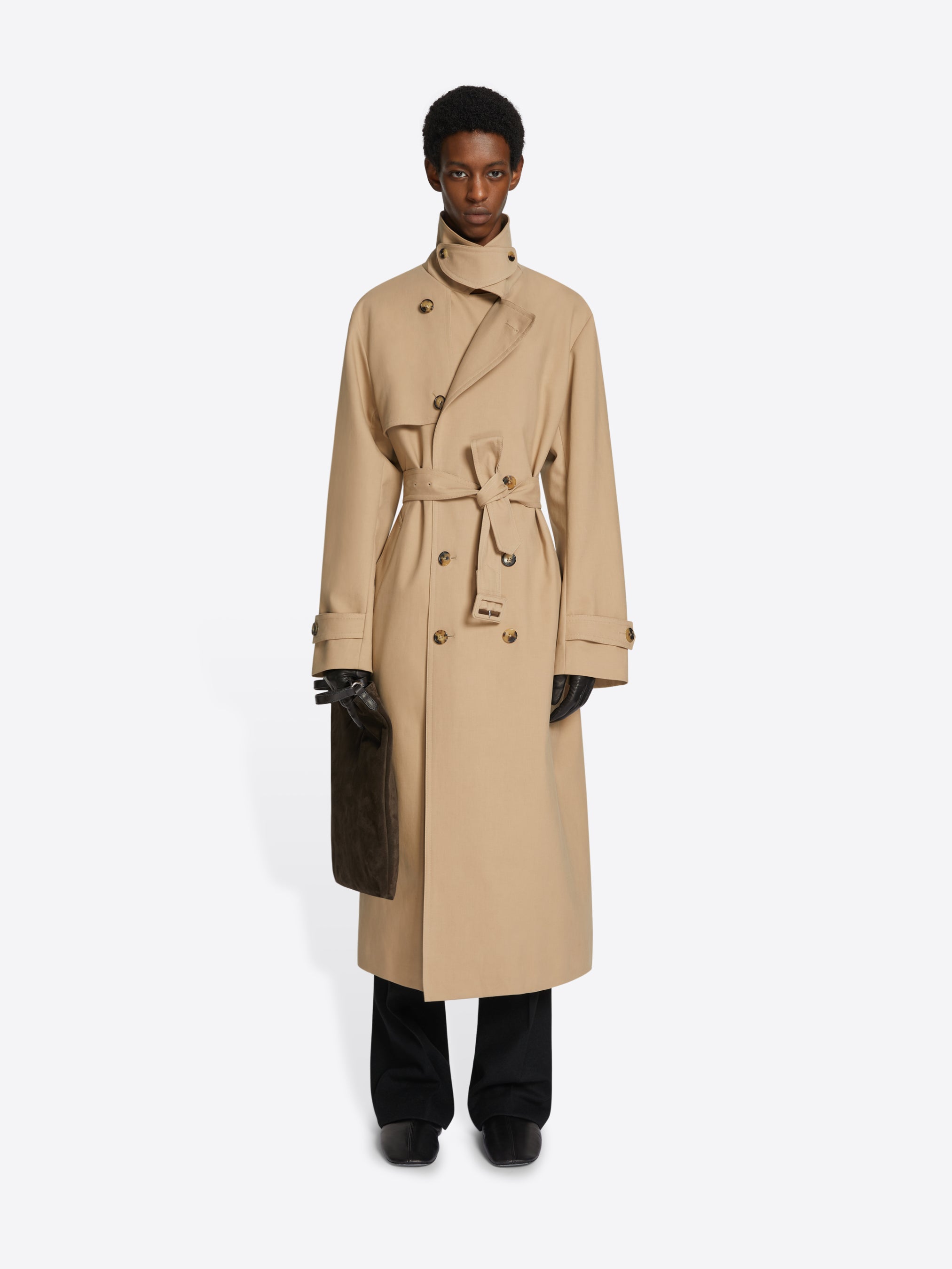 Cotton trench coat Autumn Winter Men Dries Van Noten