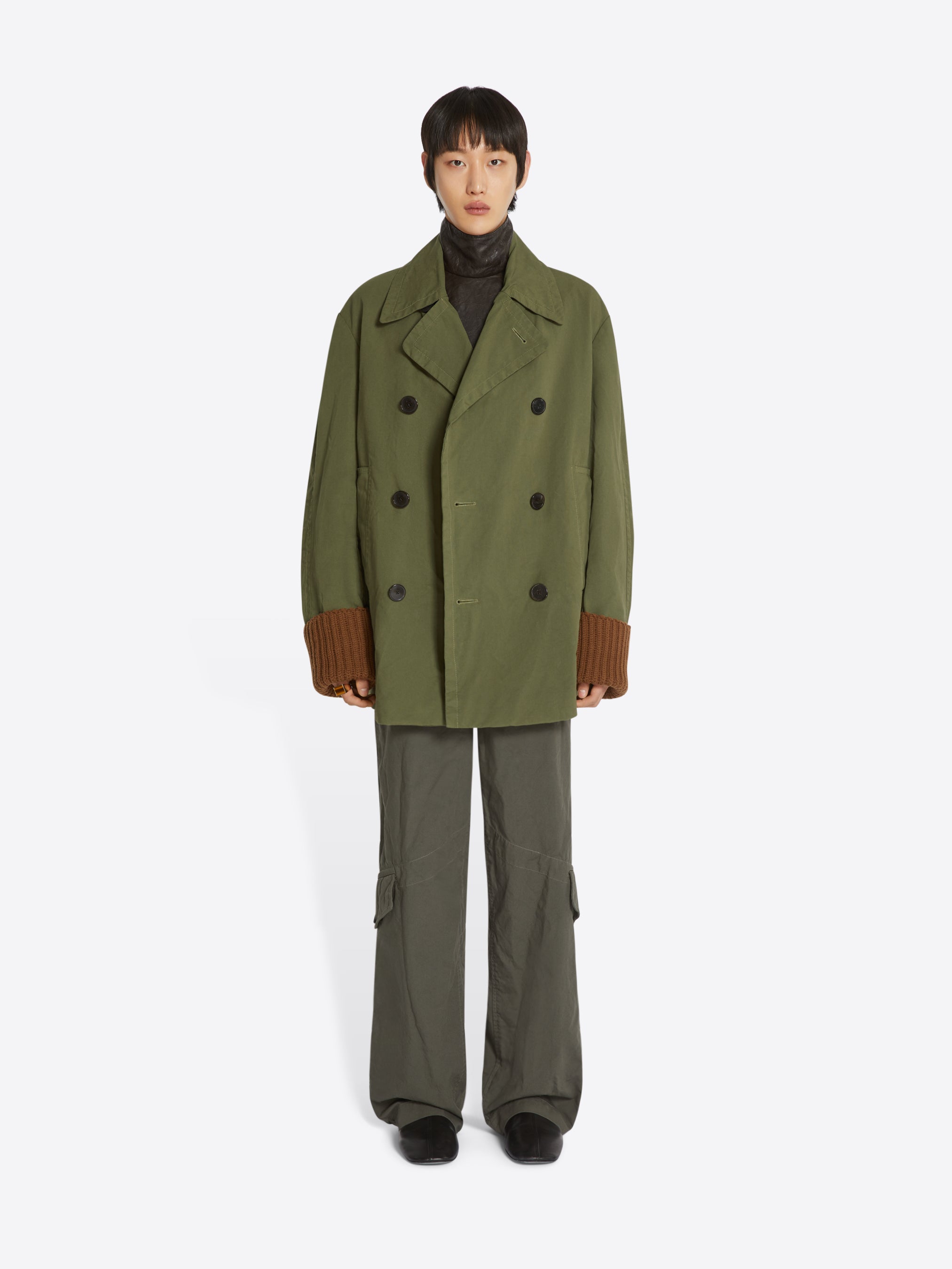 Dries Van Noten Men Double Breasted Coat Khaki S