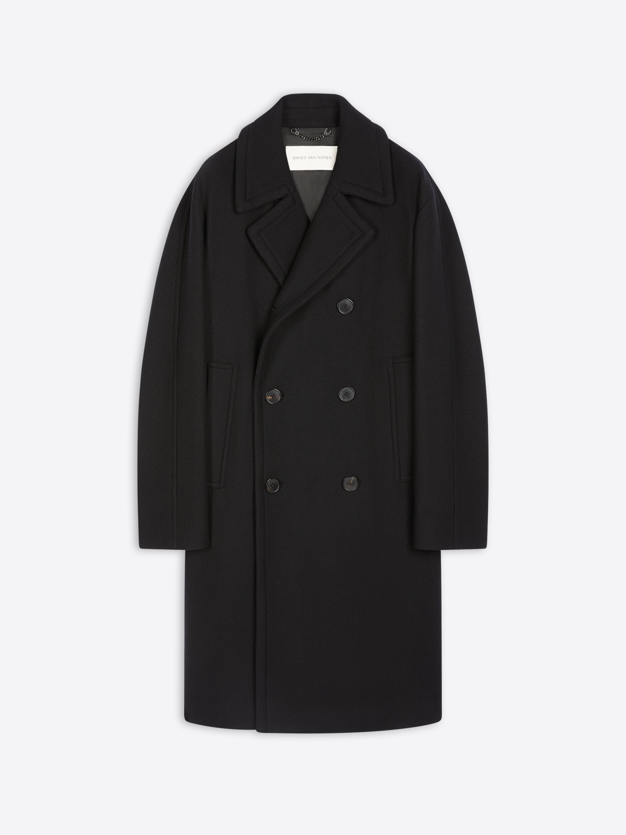 Dries van noten black coat on sale