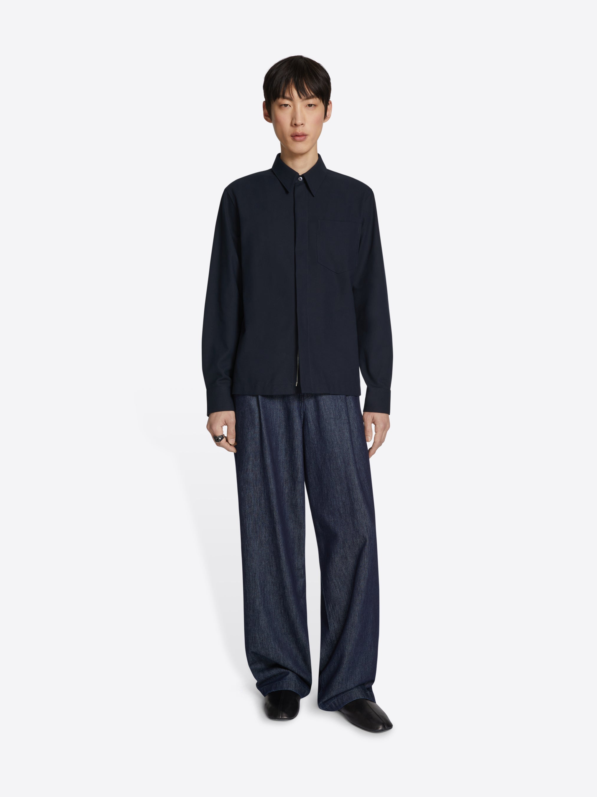 Cotton zip shirt - Autumn-Winter Men | Dries Van Noten