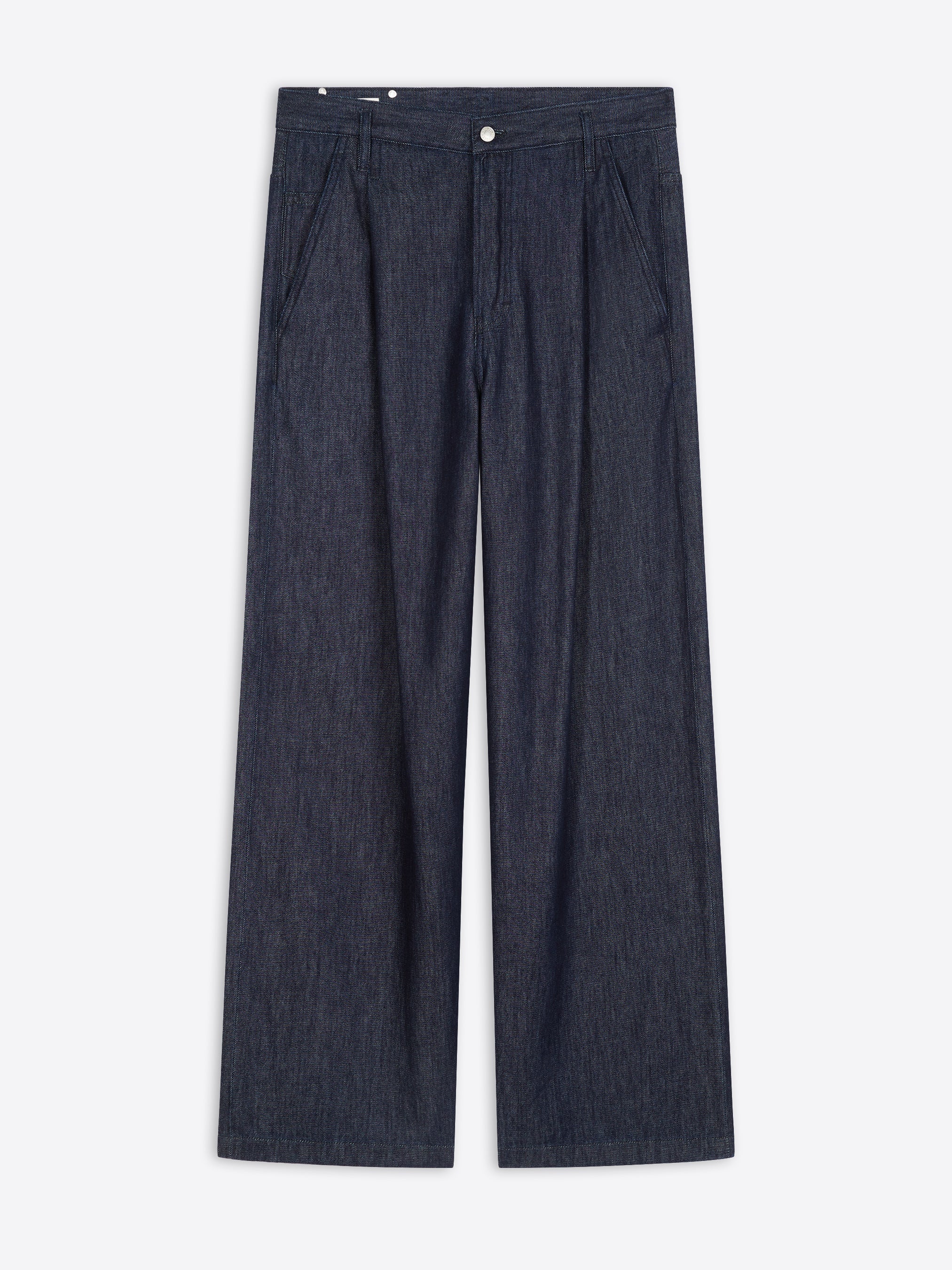 Mens pleated denim trousers deals
