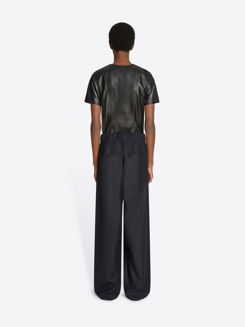 Wool pleated pants