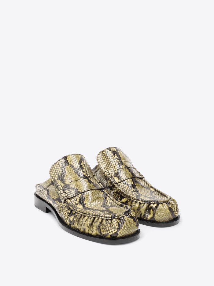 Snake print loafers