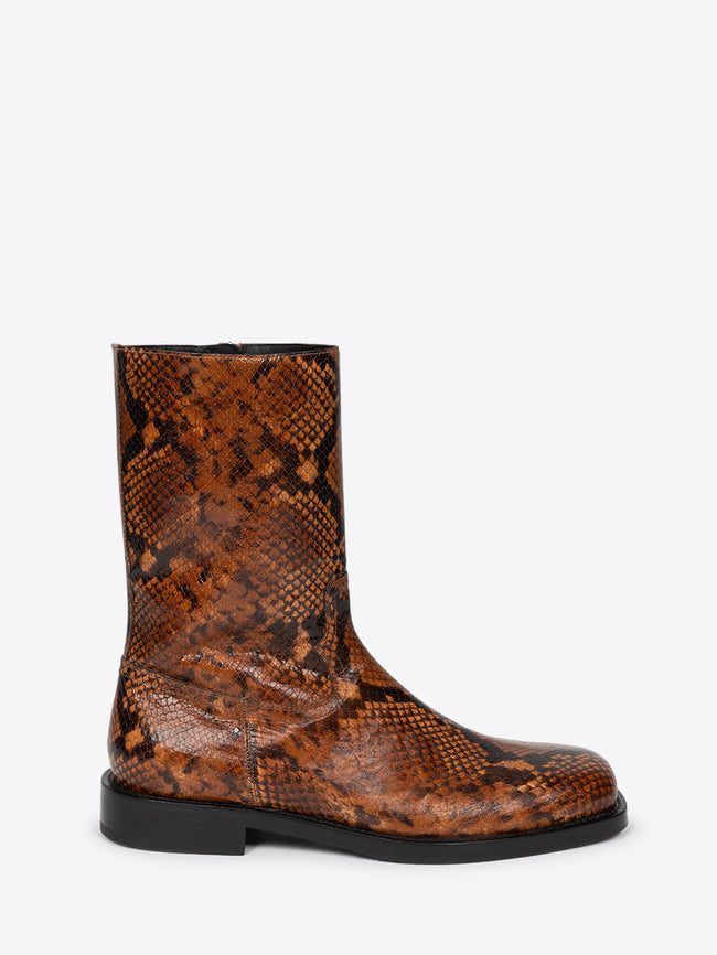 Snake print boots