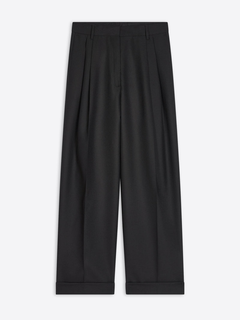 Pleated wool pants