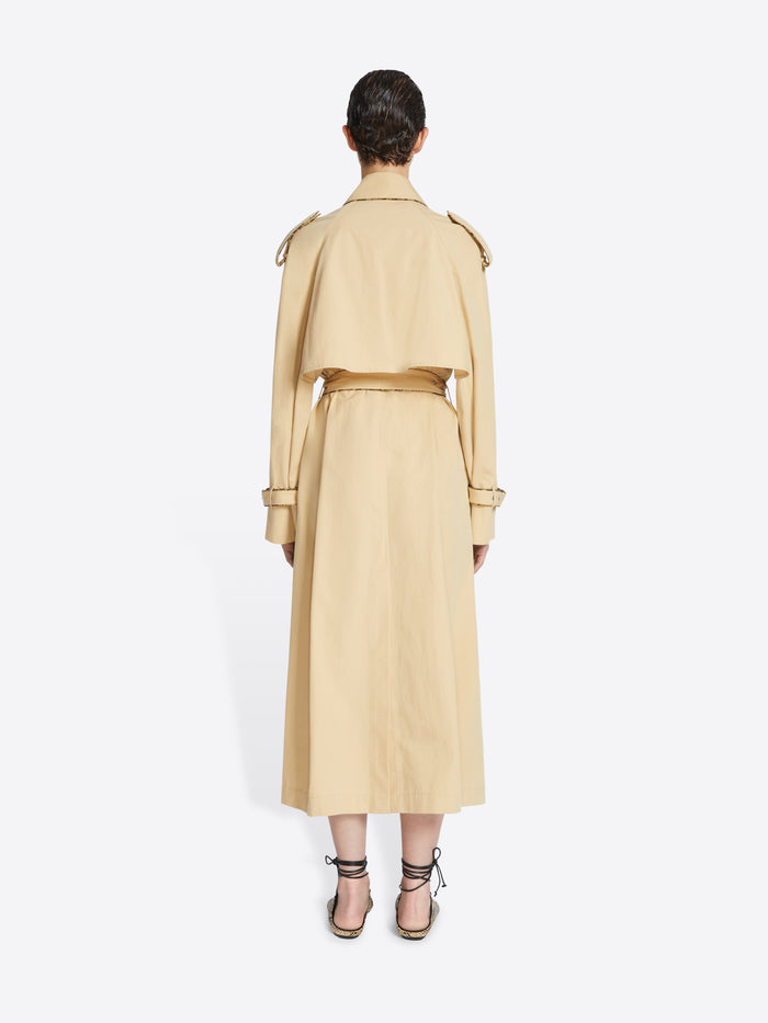 Trench coat with piping