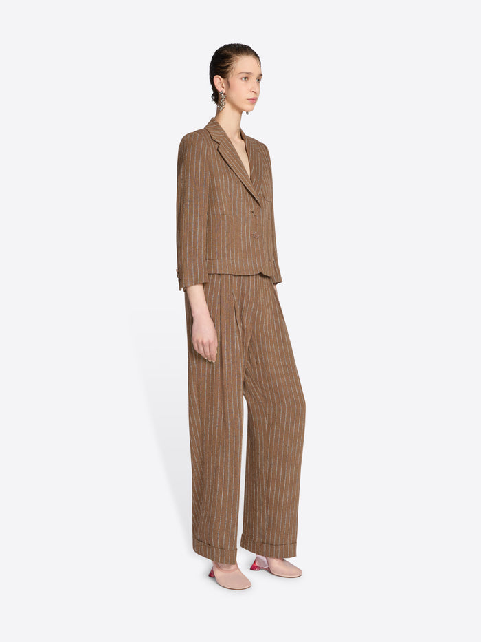 Pleated linen pants