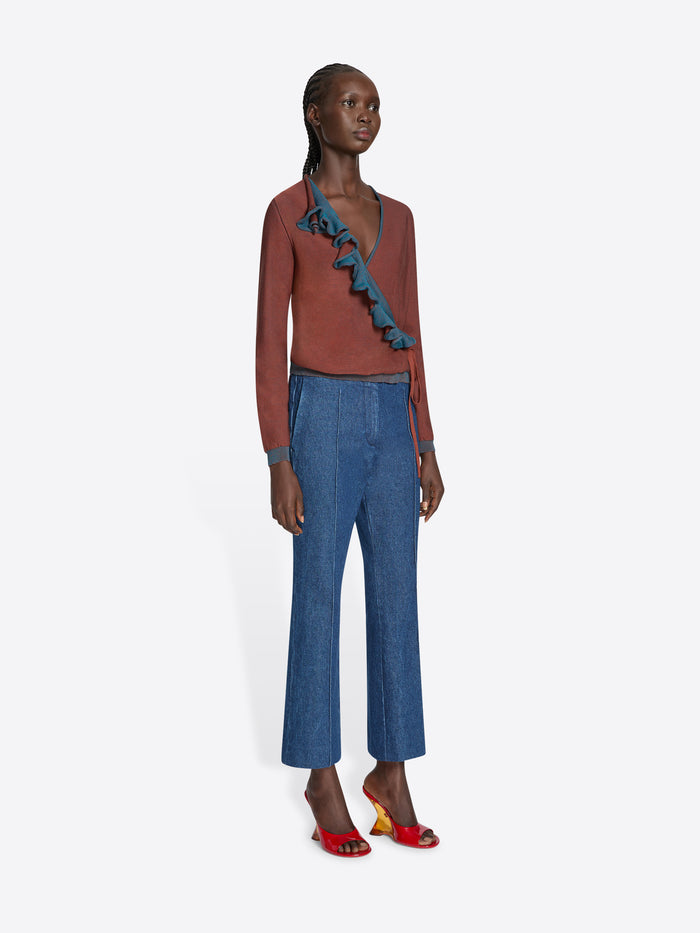 Cropped denim pants