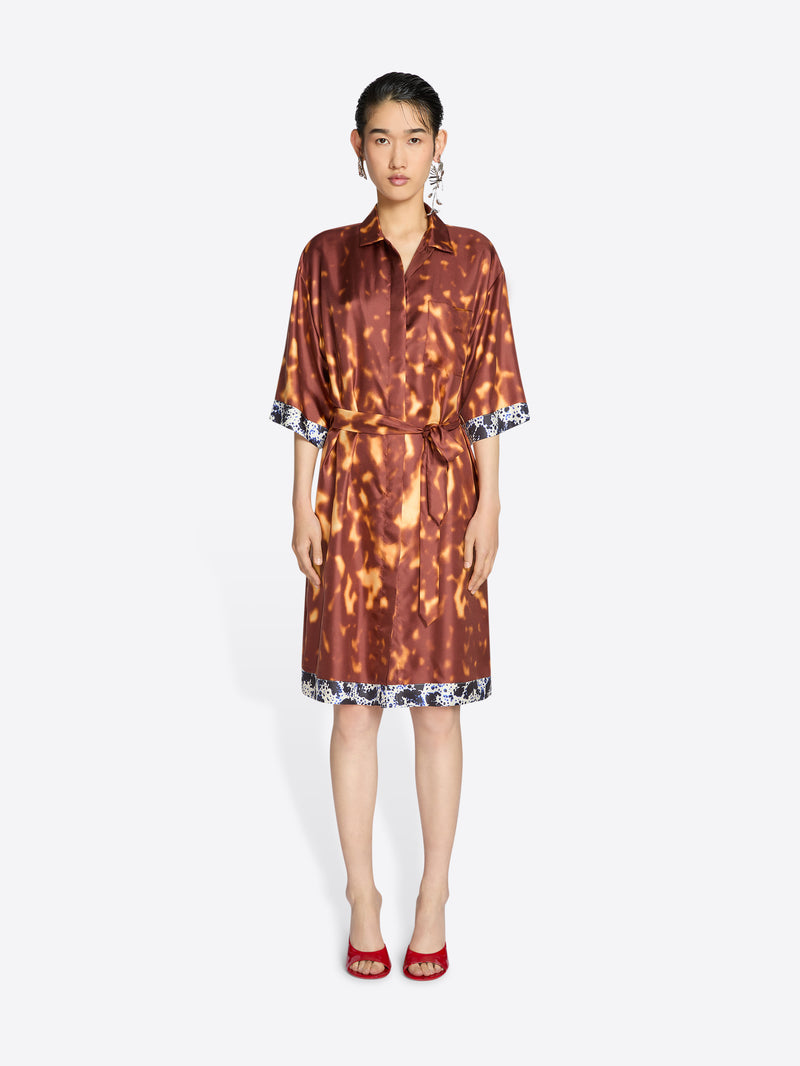 Silk shirt dress