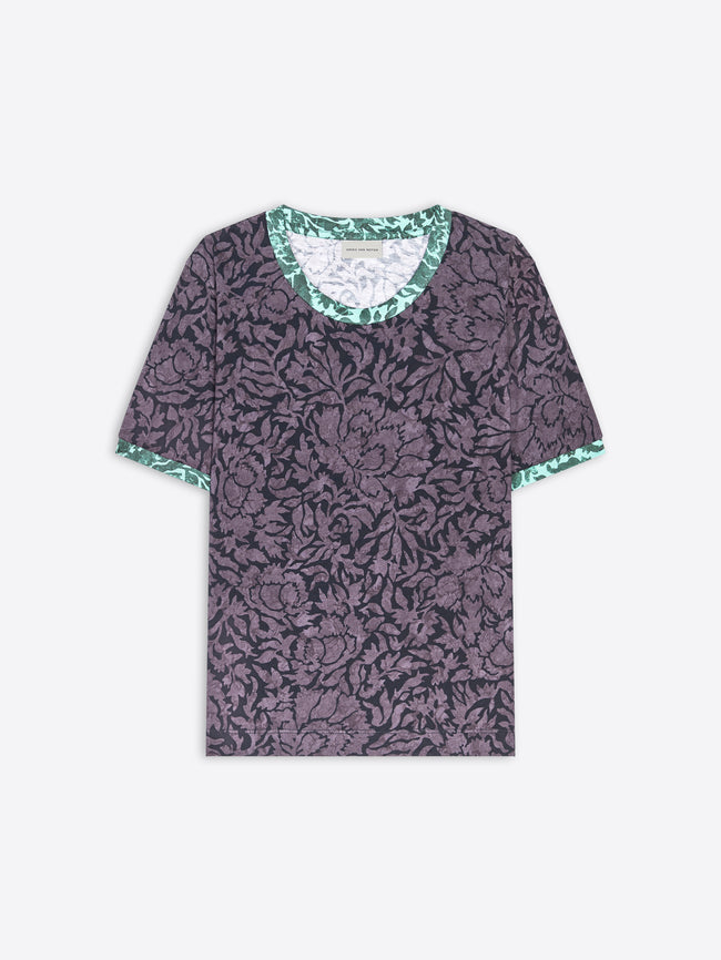 Printed contrast tee