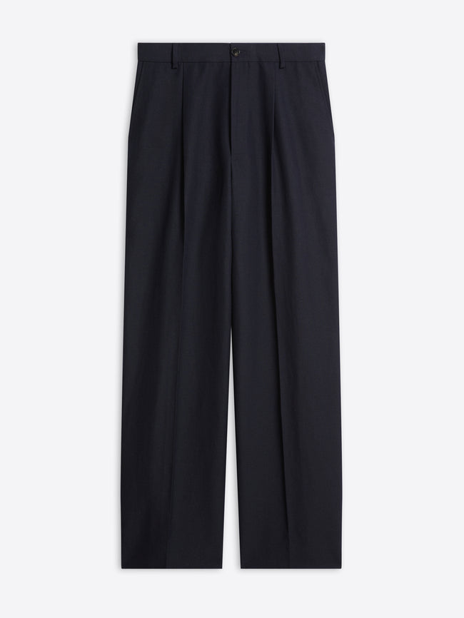 Wool straight pants