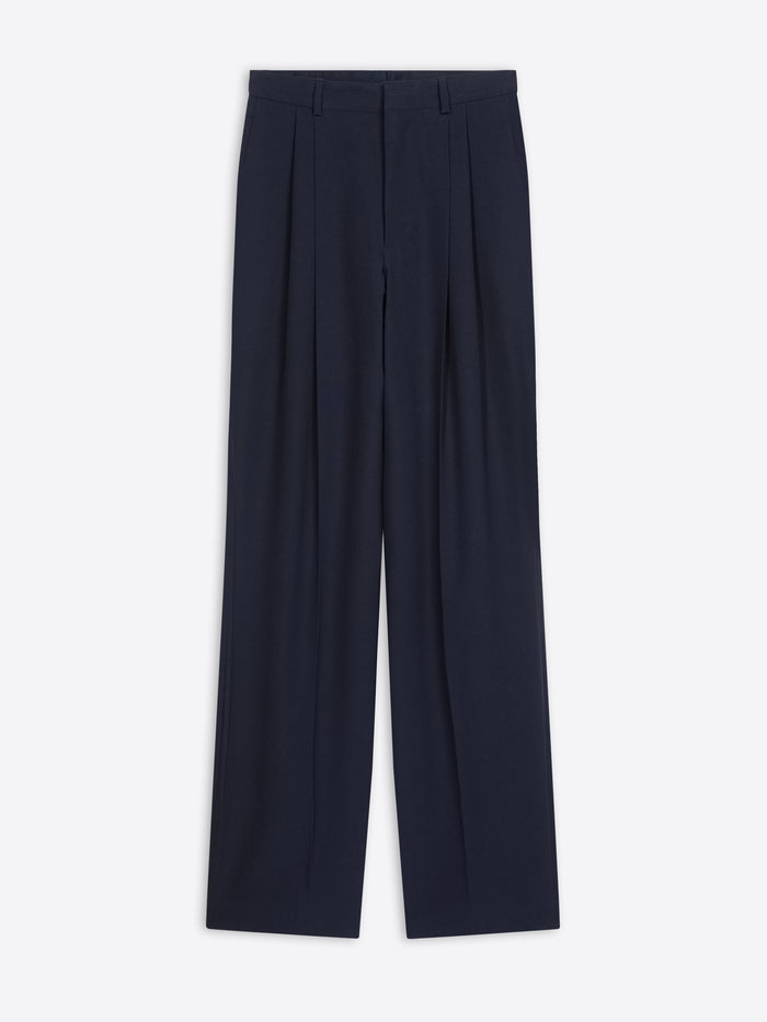 Wool straight pants