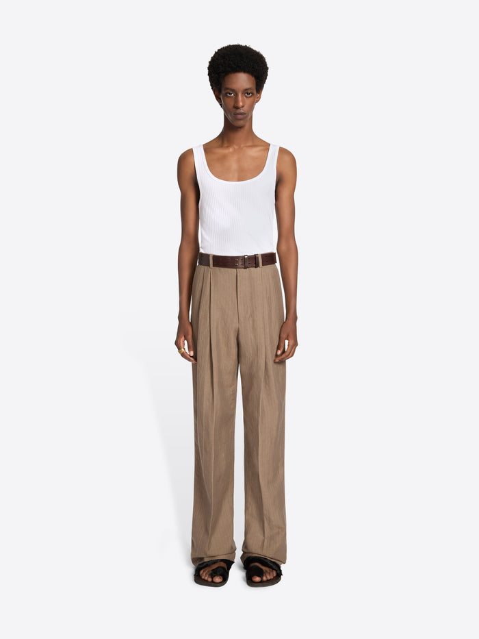 Linen straight pants