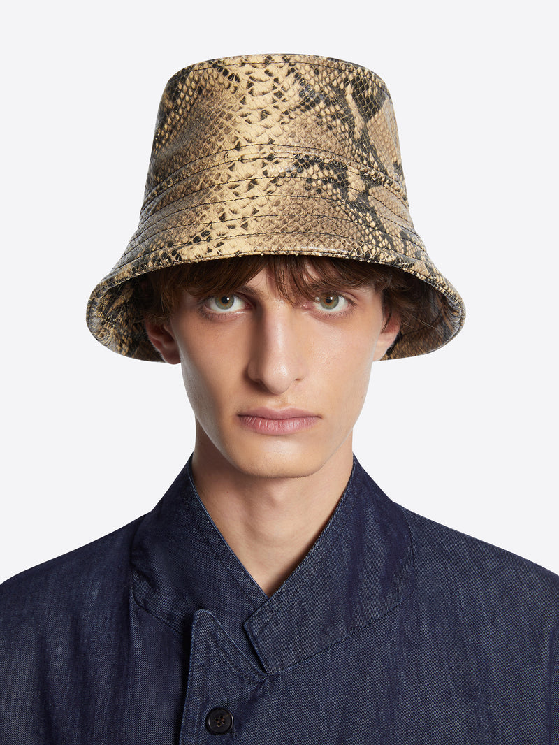 Leather bucket hat