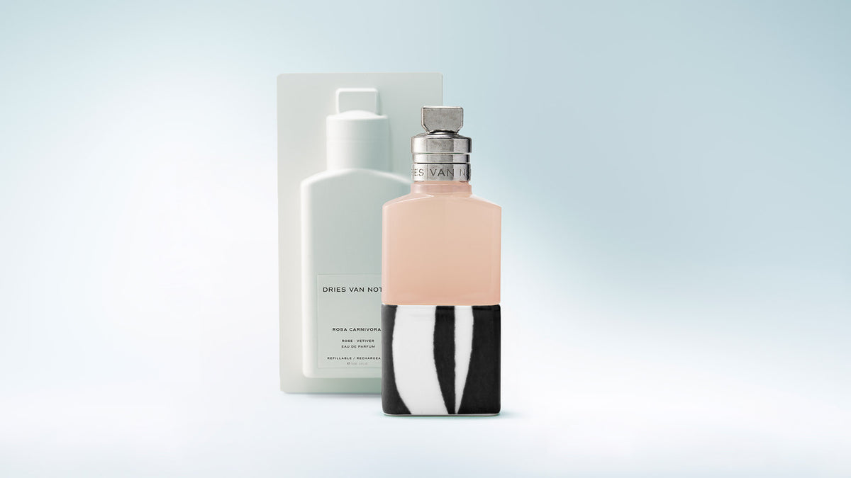 rosa carnivora eau de parfum and pulp packaging